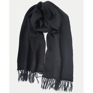 Fabric Junkies Alpaca and Merino Wool Knit Scarf - CARBON